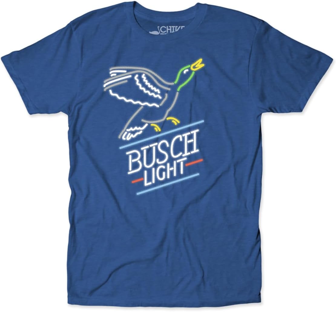 Busch Light Duck T-Shirt – Neon Beer Sign Hunting Graphic Tee