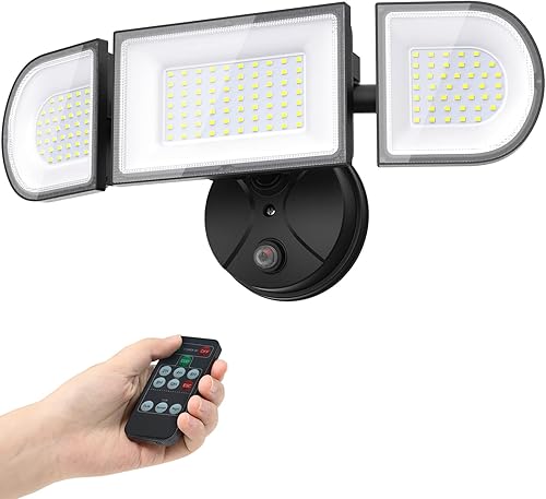 iMaihom Iluminación exterior de 100 W del anochecer al amanecer con control remoto, 9000 lm de brillo ajustable luces de inundación al aire libre, 2