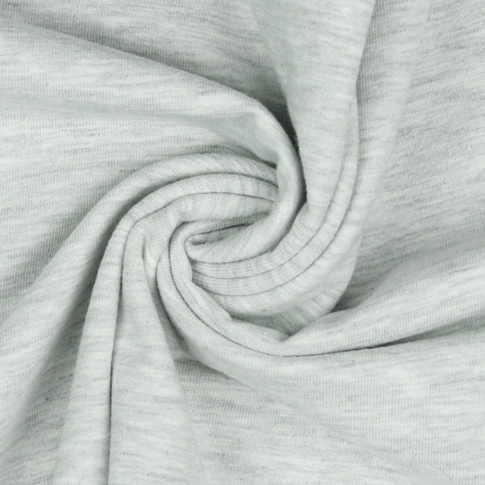 Jersey Fabric Plain Sold by the Metre Tex Standard 100 Certified 69 Colours to Choose From Plain + Mottled (M062 I Ecru Melange, 50 x 150 cm) โ image 1