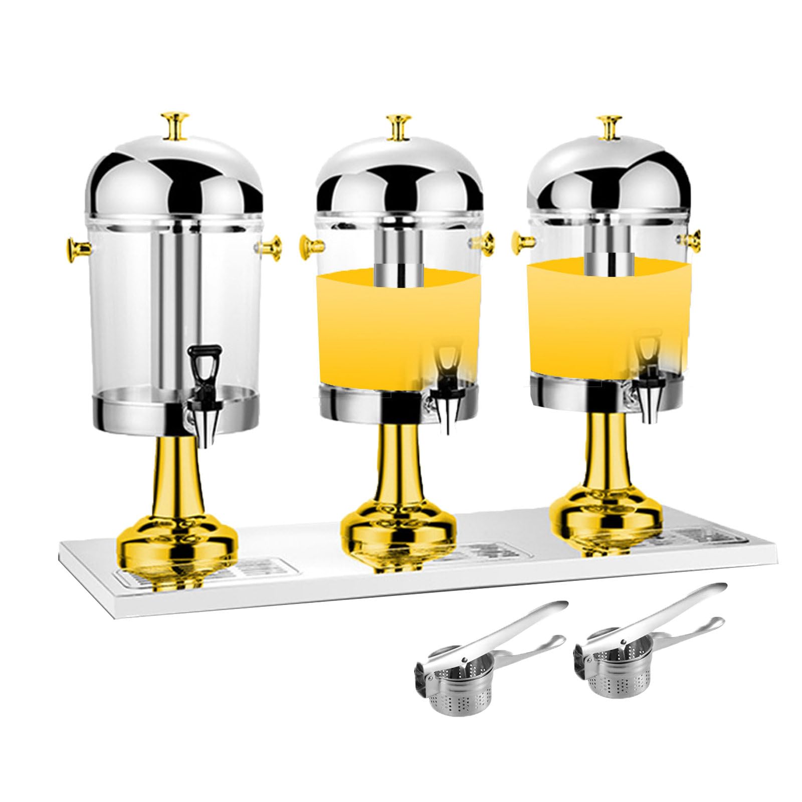 asdchZen Commercial Beverage Juice Dispenser, Chillers & Water Fountains Stainless Steel Milk Coffee Tea Drink Machine For Banquet, Restaurants, Cafeteria,Silver,Gold
