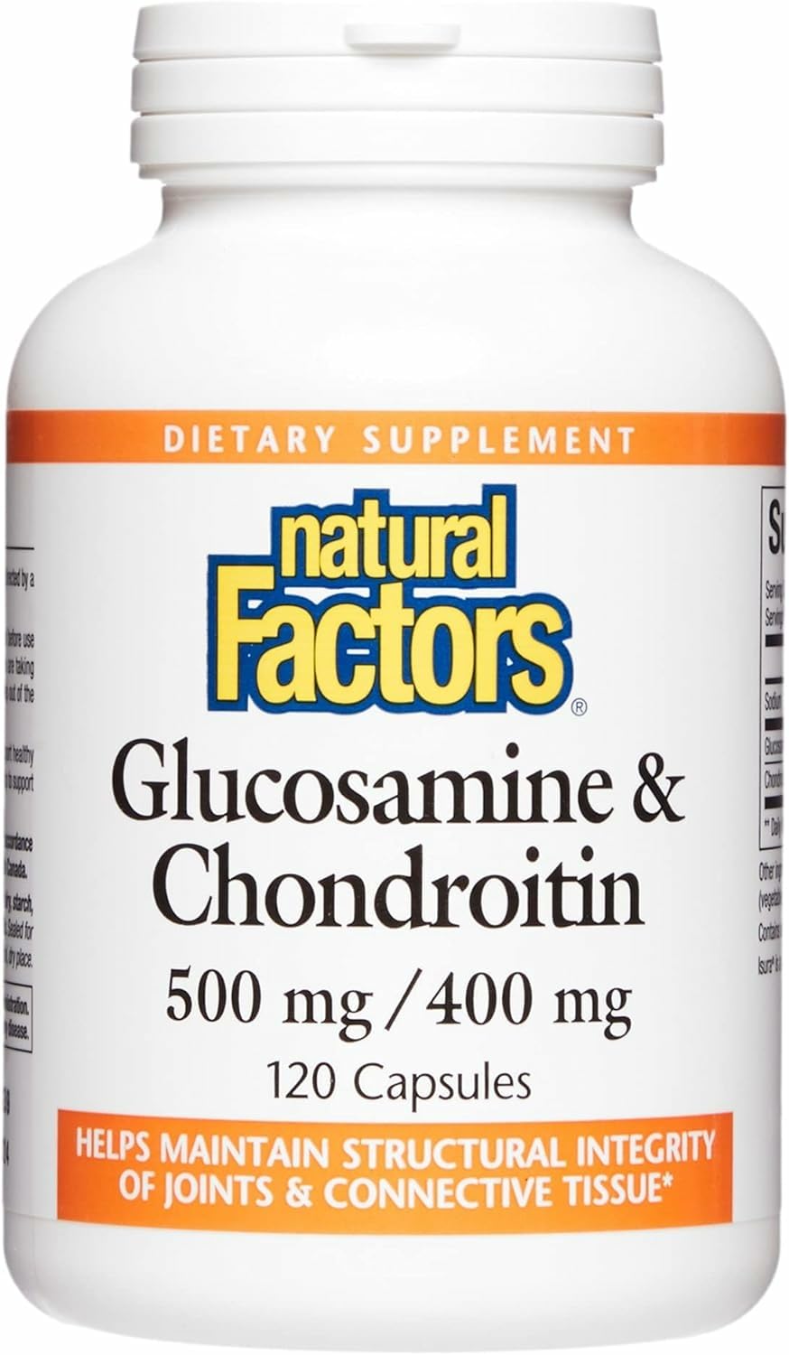 Natural Factors, Glucosamine & Chondroitin, Supports Healthy Joints and Connective Tissue, 120 Capsules
