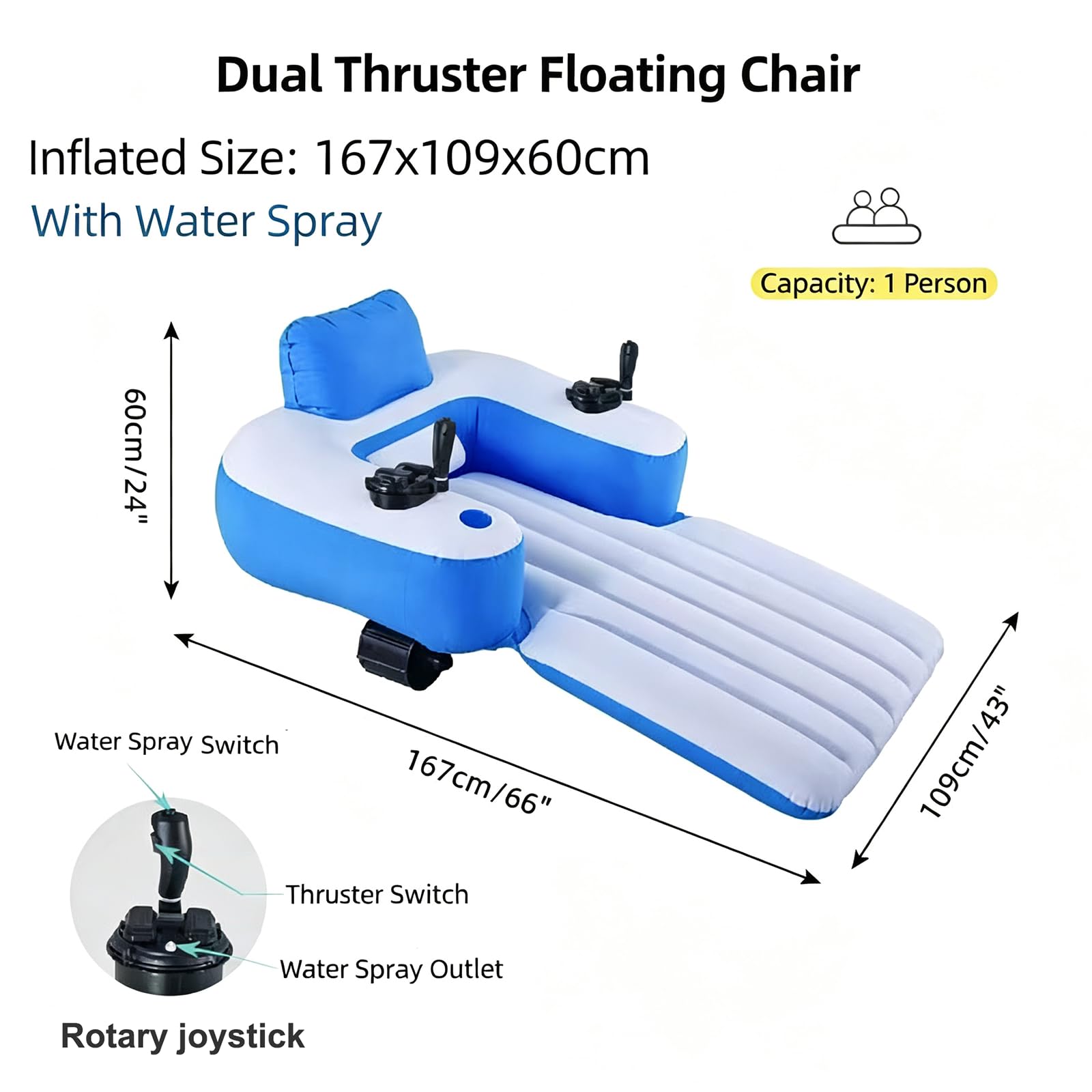 Silla De Playa Hinchable Eléctrica, Tumbona Acuática con Doble Motor, Rotación De 360°, Recargable, Capacidad De Carga De 120 Kg, para Piscinas Y Lagos