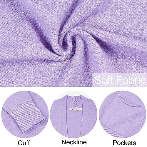 Image of Women's Open Front Cardigan with Pockets Long Sleeve Casual Knit Sweaters