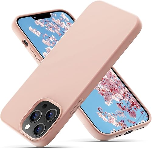 OIIAEE Funda de silicona diseñada para iPhone 13 Pro Max, ultra delgada, a prueba de golpes, funda protectora de silicona líquida con forro de