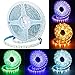 JOYLIT Ruban à LED RGBW(RGB et Blanc Chaud) Multicolore 5 Mètres CC 12V IP65 Étanche 300 LEDs 5050 SMD Flexible Bande LED