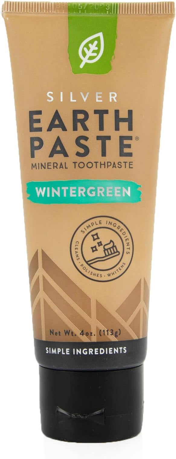 Earthpaste with Silver - Natural Non-Fluoride Toothpaste, 4 Ounce Tube (Wintergreen)