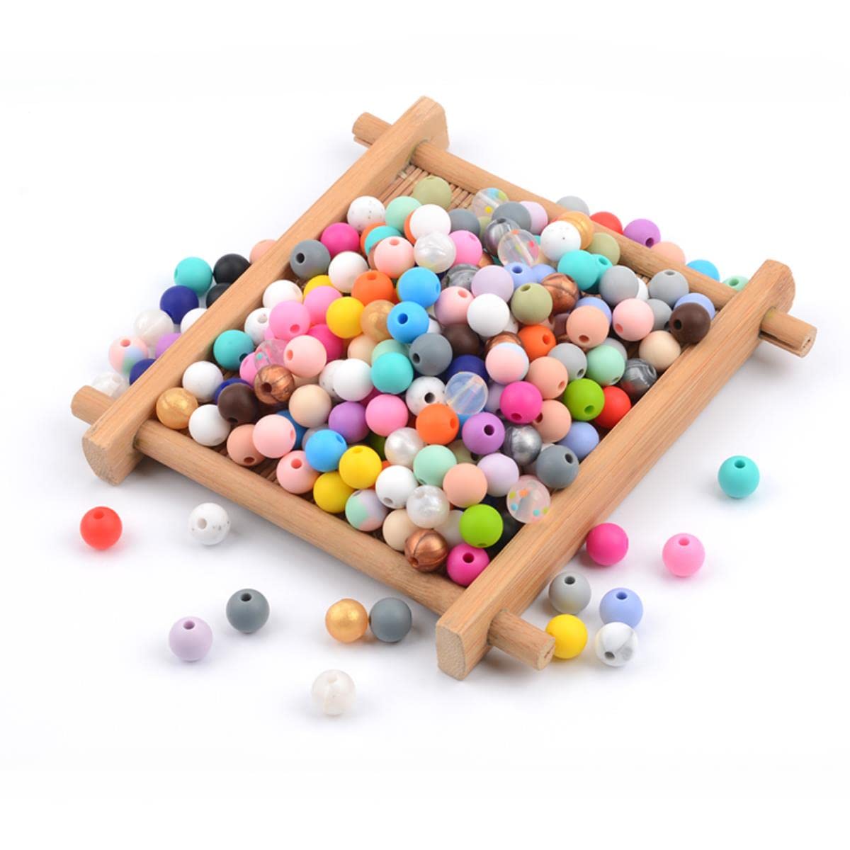 10 Perles En Silicone 9mm Couleur Marbre Cuivre - Pour Bijoux, DIY - Marque SAVMER