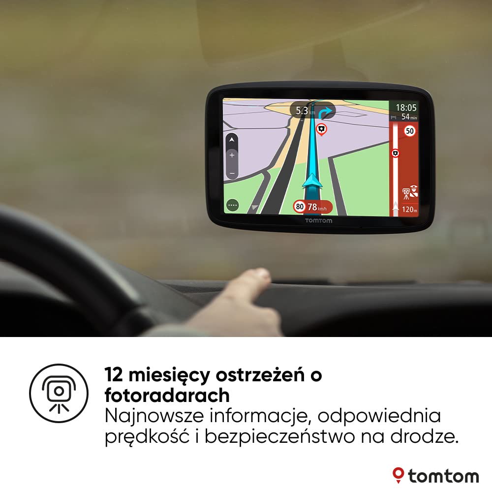 TomTom GO Navigator Nawigacja samochodowa (6-calowy ekran, aktualne informacje drogowe i ostrzeżenia o fotoradarach na okres próbny, mapy świata, aktualizacje przez sieć Wi-Fi)