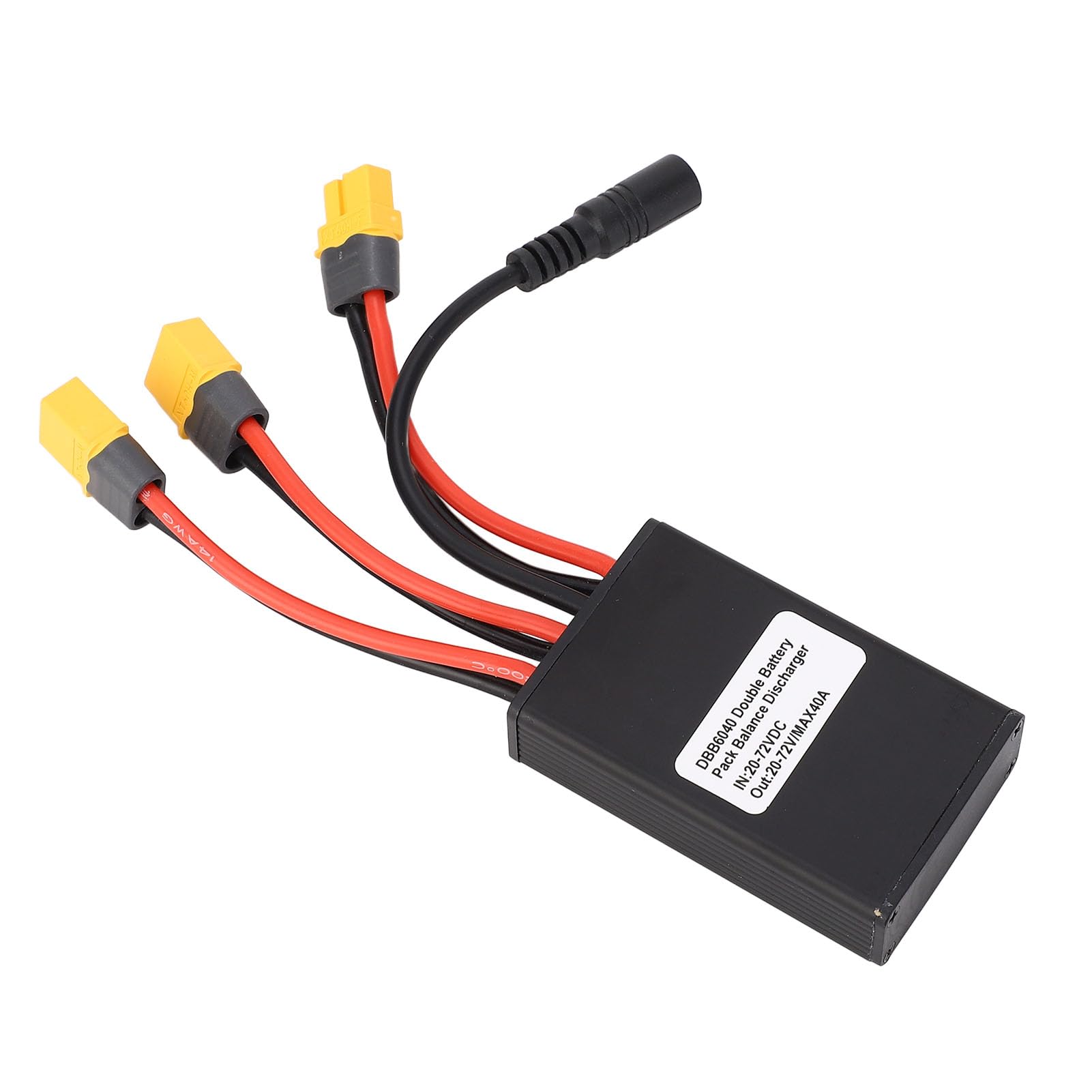 Double Battery Discharge Converter, 40A Electric Dual Battery Parallel Module Adapter with XT60H Connector for 20V to 72V Battery Management