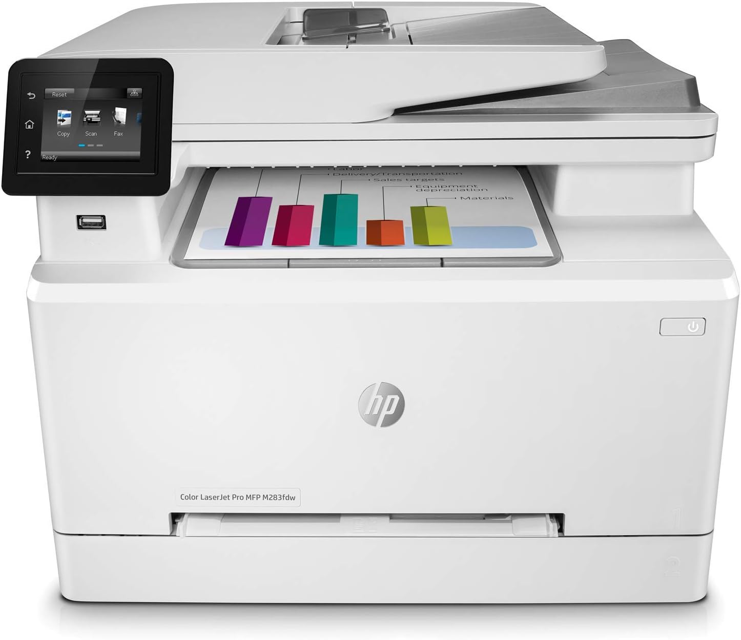 HP Laser Jet Pro M283FDW Multifunction Color Fax/Scan/Printer 22ppm 600x600dpi 250-sheet e-Print, Ethernet, USB, Wi-Fi (Renewed)