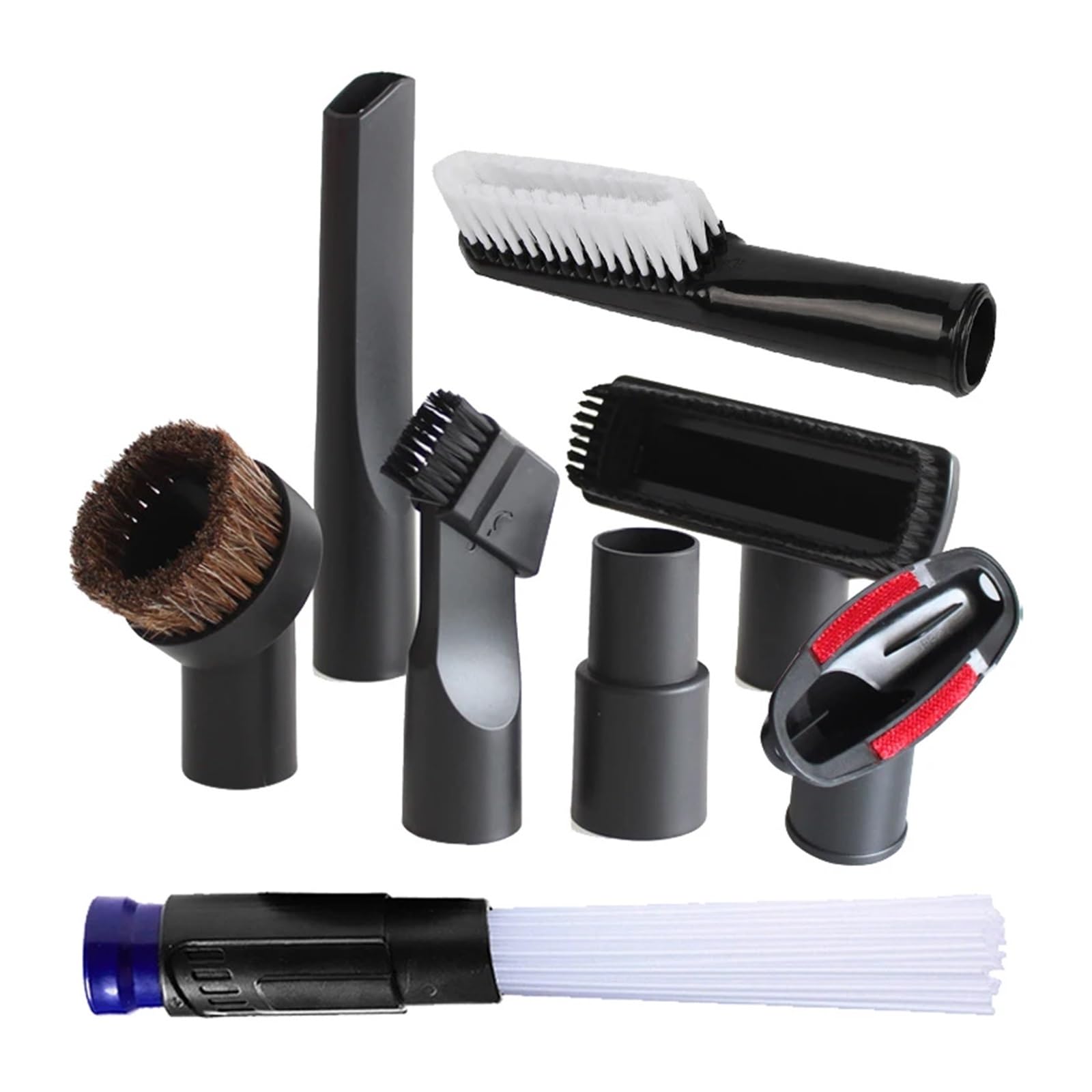5-piece brush set, 32 mm connection, for vacuum cleaners, smooth floor brush 30 cm, furniture nozzle, furniture brush, crevice, Tool Caddy