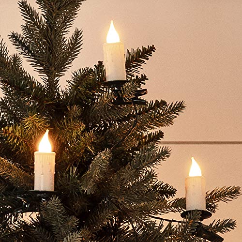 Lights4Fun, Inc. Pack Of 20 Red Wax Battery Operated Remote Control Led Flameless Christmas Candles With Tree Clips #TOP3