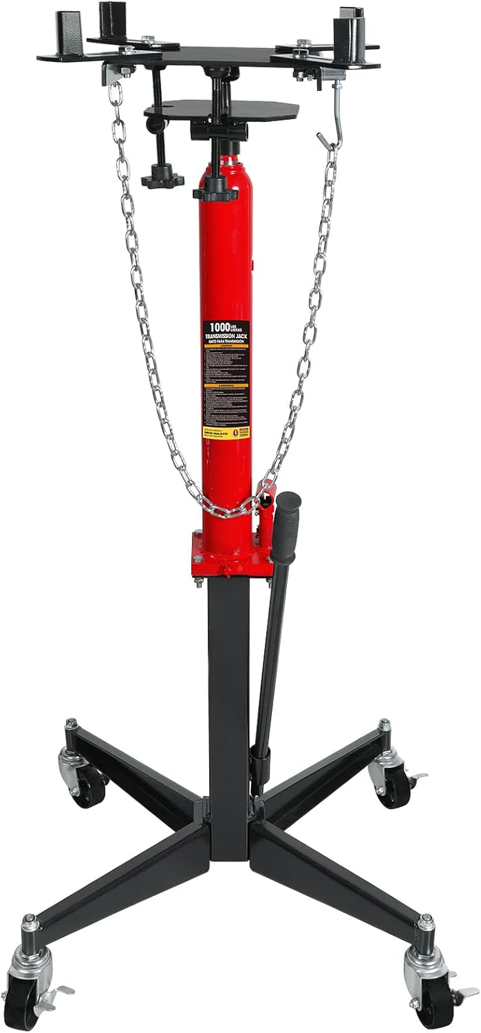 BIGRED ATR4053HR Welding Hydraulic Garage/Shop Telescoping Transmission Floor Jack: 1/2 Ton (1,000 lb) Capacity, Red