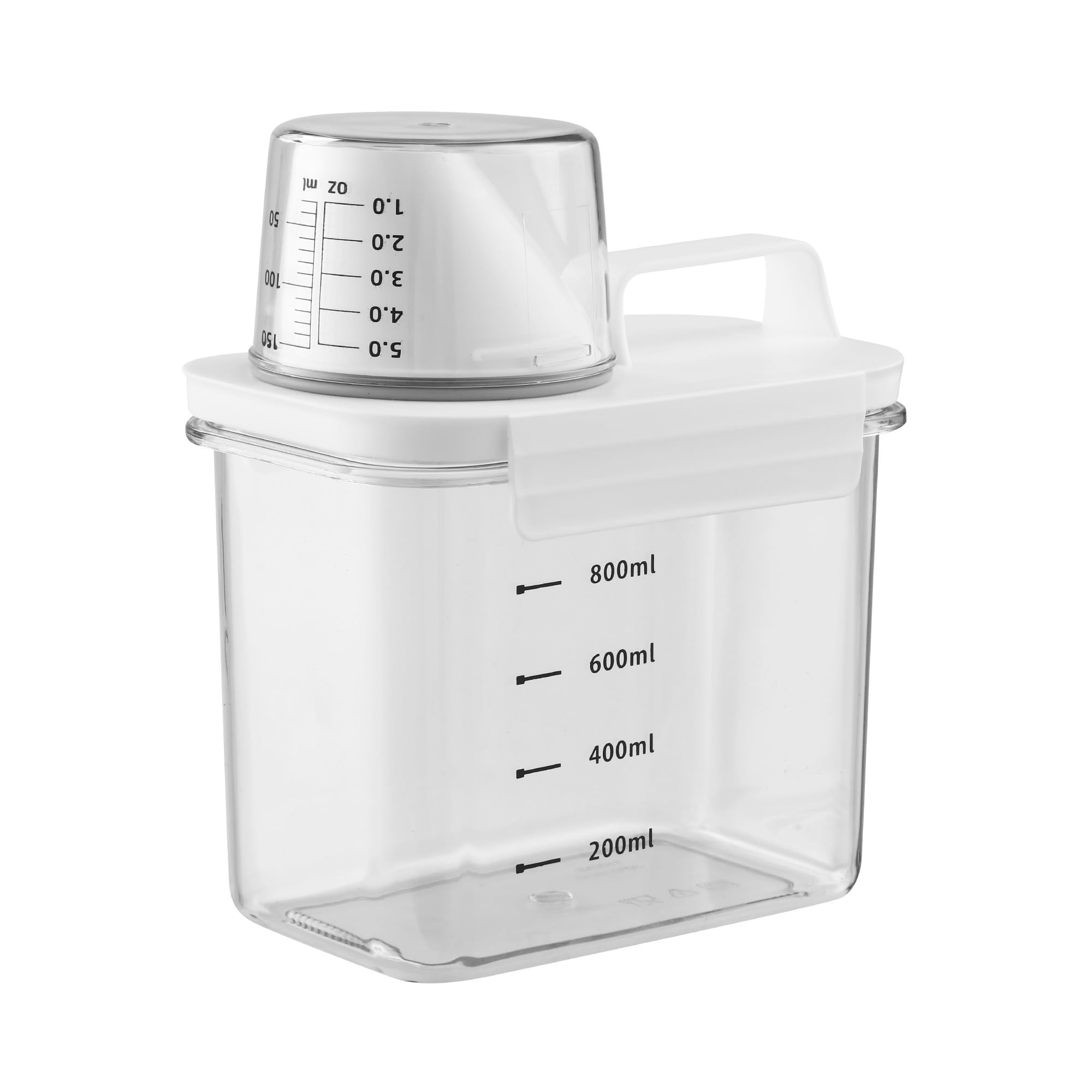HAOYULUO 1100ML Luftdichter Waschmittelspender mit Messbeche,Waschmittel Aufbewahrung mit Messbecher, Multifunktionale Waschmittelbox,Geeignet zur Aufbewahrung von Waschmittel (1100ML)