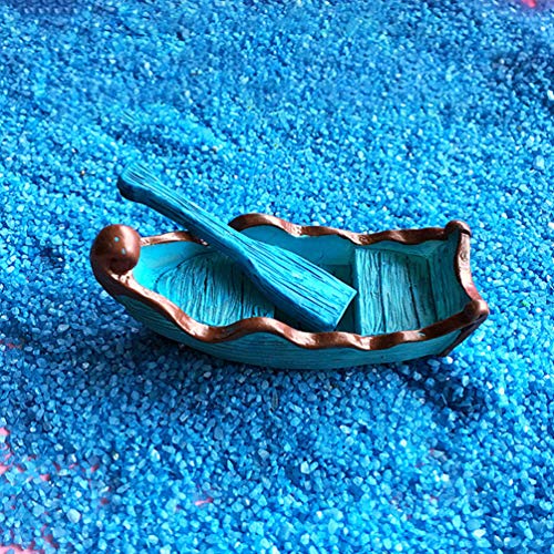 Yardwe Conjuntos 3 Micro Paisagem Mini Estatuetas de Resina Modelo De Barco de Pesca Barco de Remo P