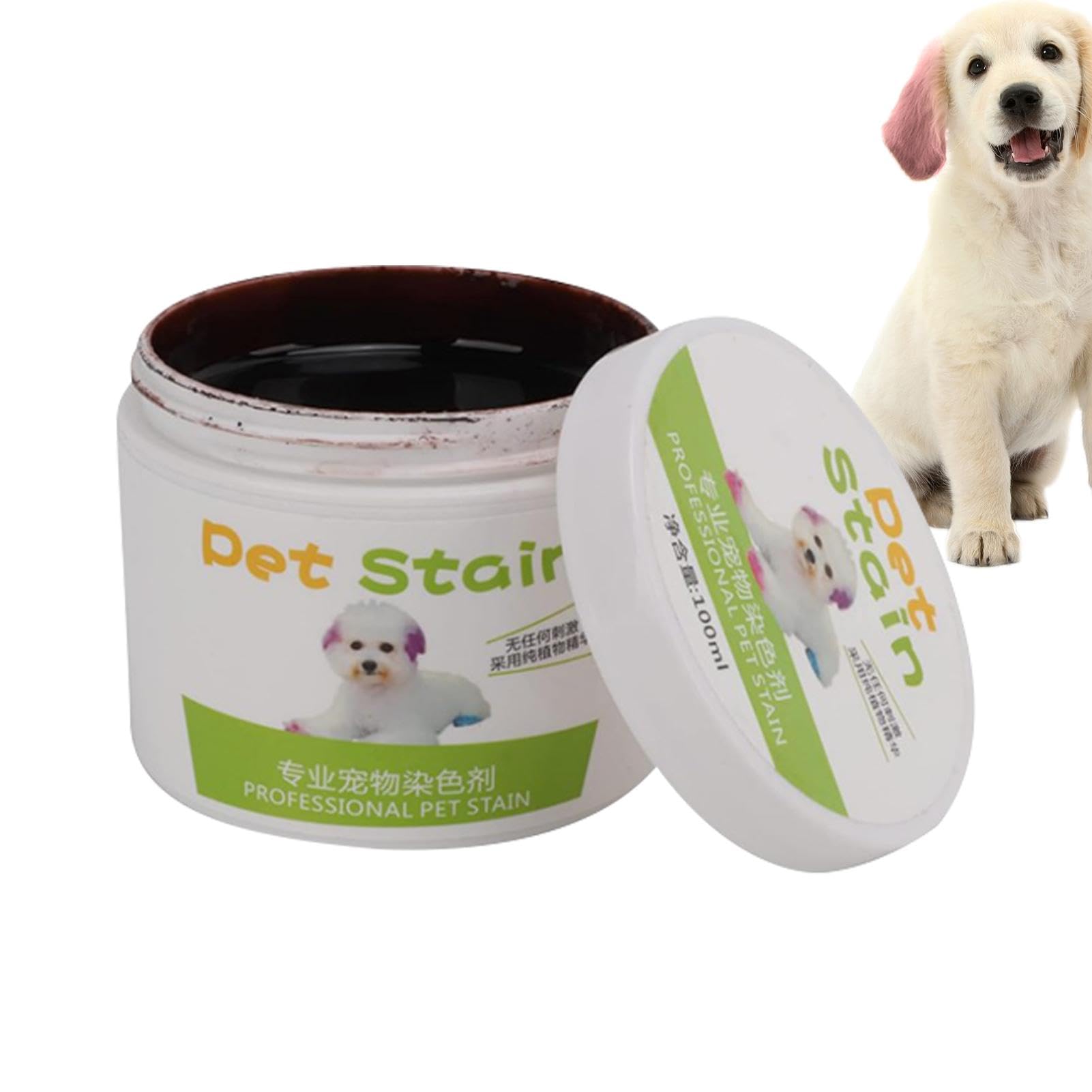 Rurunklee Semi-Permanent Dog Hair Dye, 100g Pigment Dog Dye Safe, Pet Hair Dye for Dogs, Cats and All Pets Can be Bathed