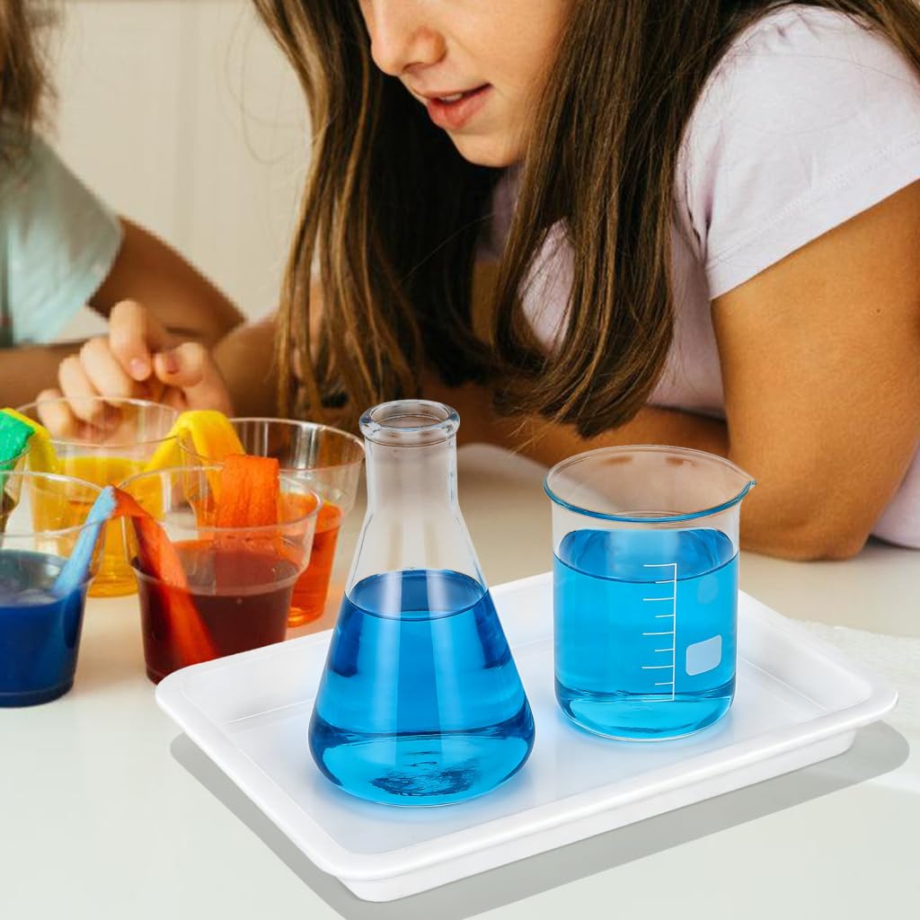 STOBAZA Plateau De Laboratoire 4 Pièces Résistant Aux Acides Et Alcalis Plateau en Plastique Étanche pour Expériences Scientifiques Et Confinement D'Échantillons