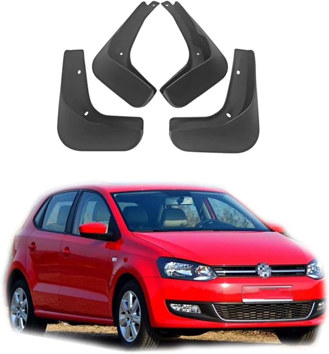 Faldillas para VW Polo 2004-2024, kit de 4 guardabarros negros sin taladrar de máxima durabilidad