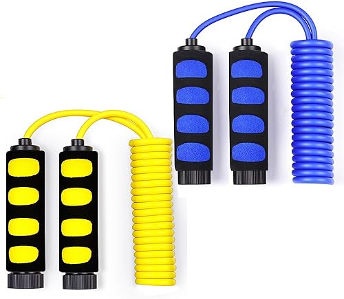 Ponydash - 2 cuerdas para salto de velocidad (para hombres y mujeres), ligeras, ajustables y durables, asas de espuma cuerda de saltar ideal para