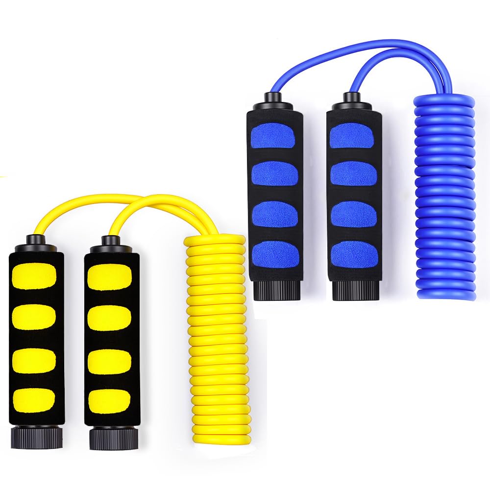 Jump Rope, Jump Ropes for Kids, 2 Pack Kids Jump Rope Lightweight &Adjustable &Durable jumping rope for Fitness-Speed Jump Rope for Women Men Youth, Foam Grips Handles for, Workout