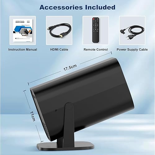 Miniatura 7 de Mini proyector de dormitorio, proyector de películas pequeñas (con Bluetooth y altavoz integrados), nativo 1080P, compatible con 4K, compatible con