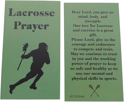 Westmon Works Lacrosse - Juego de tarjetas inspiradoras de oración espiritual y motivacional, paquete de regalo de equipo a granel, juego de 10