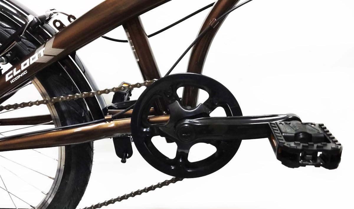 CLOOT Bicicleta Plegable Iconic Urbana Ligera Ciudad Cambio 6 Velocidades Cuadro Ligero Ruedas 20 Pulgadas Sillin Ergonomico Regulable Luces Guardabarros Hombre Mujer Uso Diario Talla 1.60-1.83m