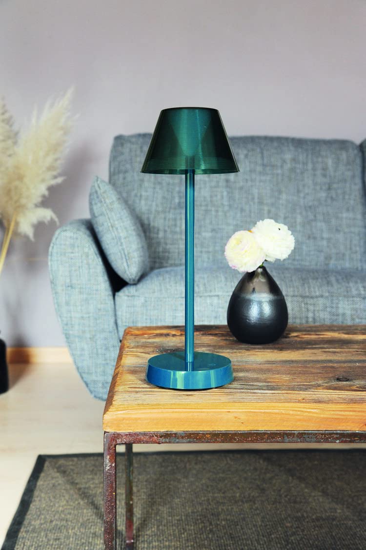 LAMPADA DA TAVOLO PORTATILE RICARICABILE COLOR PETROLIO H34CM WD LIFESTYLE