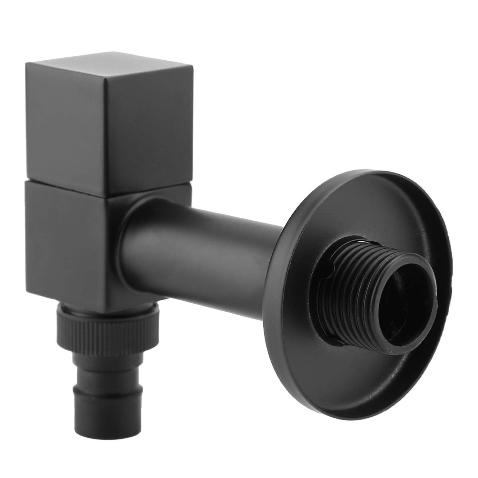 Rubinetto a parete per lavatrice a parete, nero, monocomando, con manico quadrato, per esterni, giardino, balcone, piscina, bagno, cucina (G1/2)