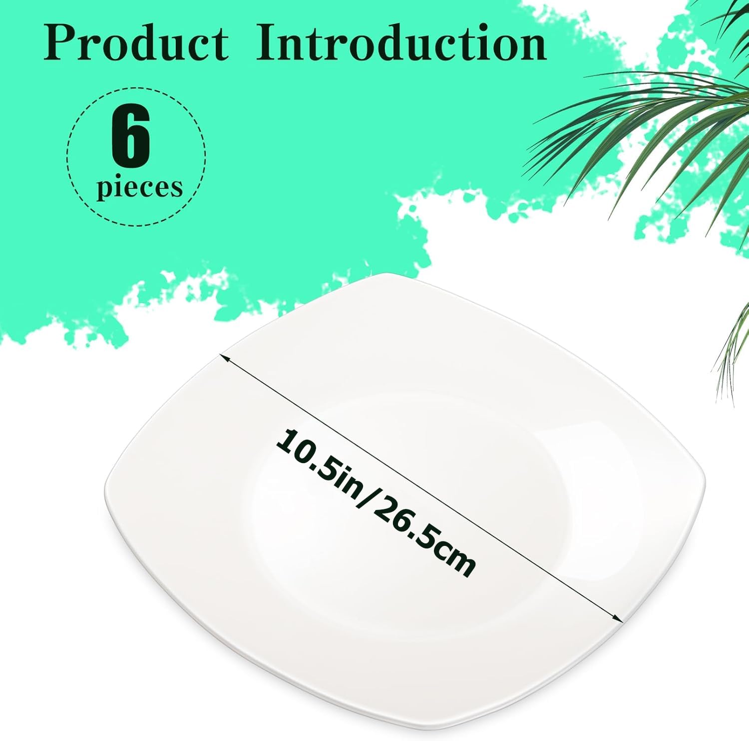 Lot de 6 assiettes plates en porcelaine