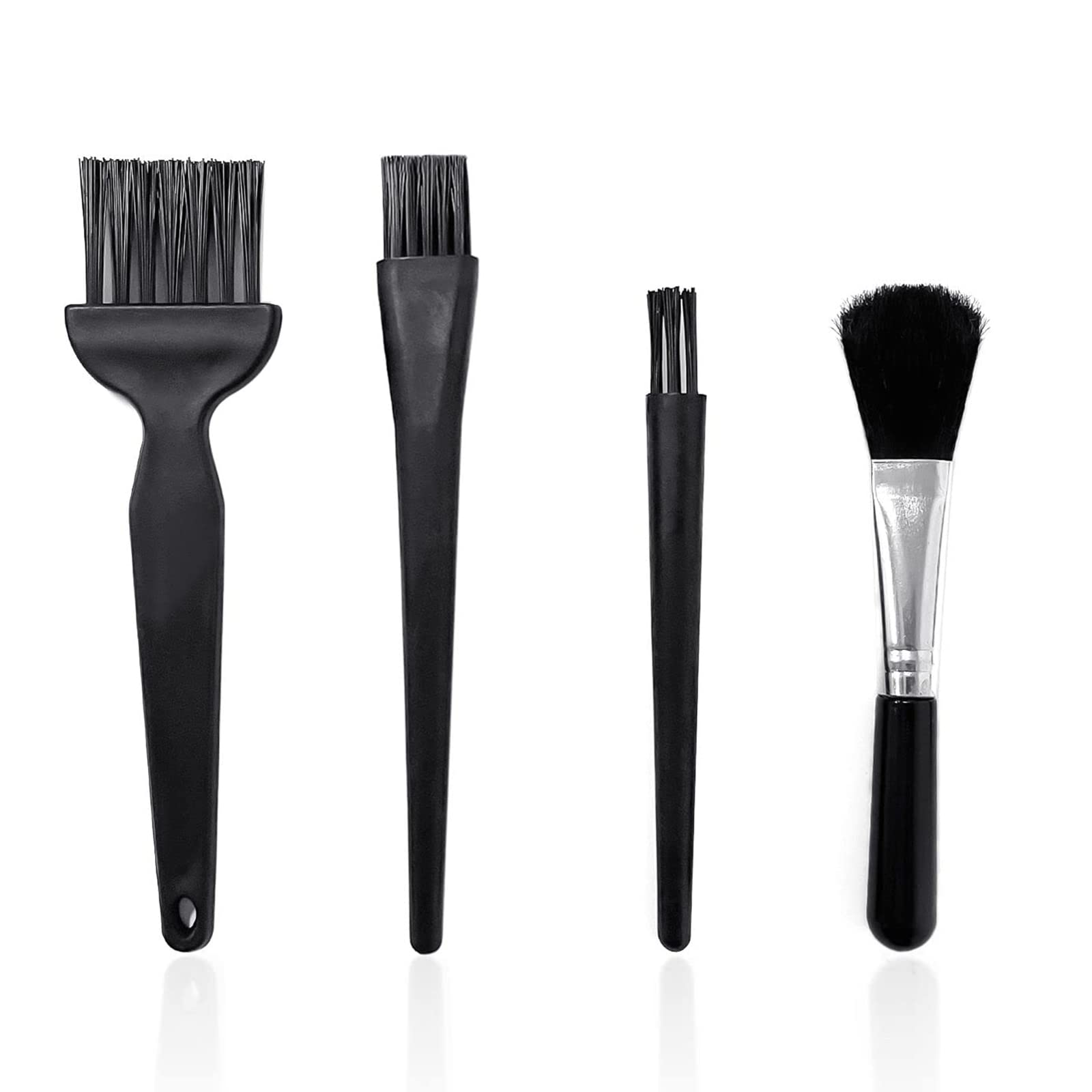 Excefore Anti Static Brushes, Keyboard Brush, PC Cleaning Kit, Dust Brush, 4 Piece Small Portable Plastic Handle Nylon Computer Keyboard Cleaning Brush Kit (Black)