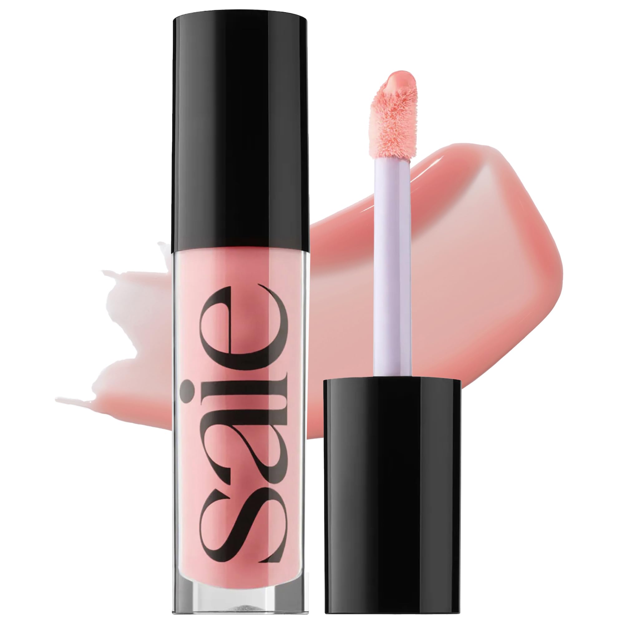 Saie Glossybounce - Hydrating Lip Gloss and Tinted Lip Oil Hybrid with Hyaluronic Acid & Jojoba Oil for Non-Sticky, Ultra-Shiny, Plump & Soft Lips -