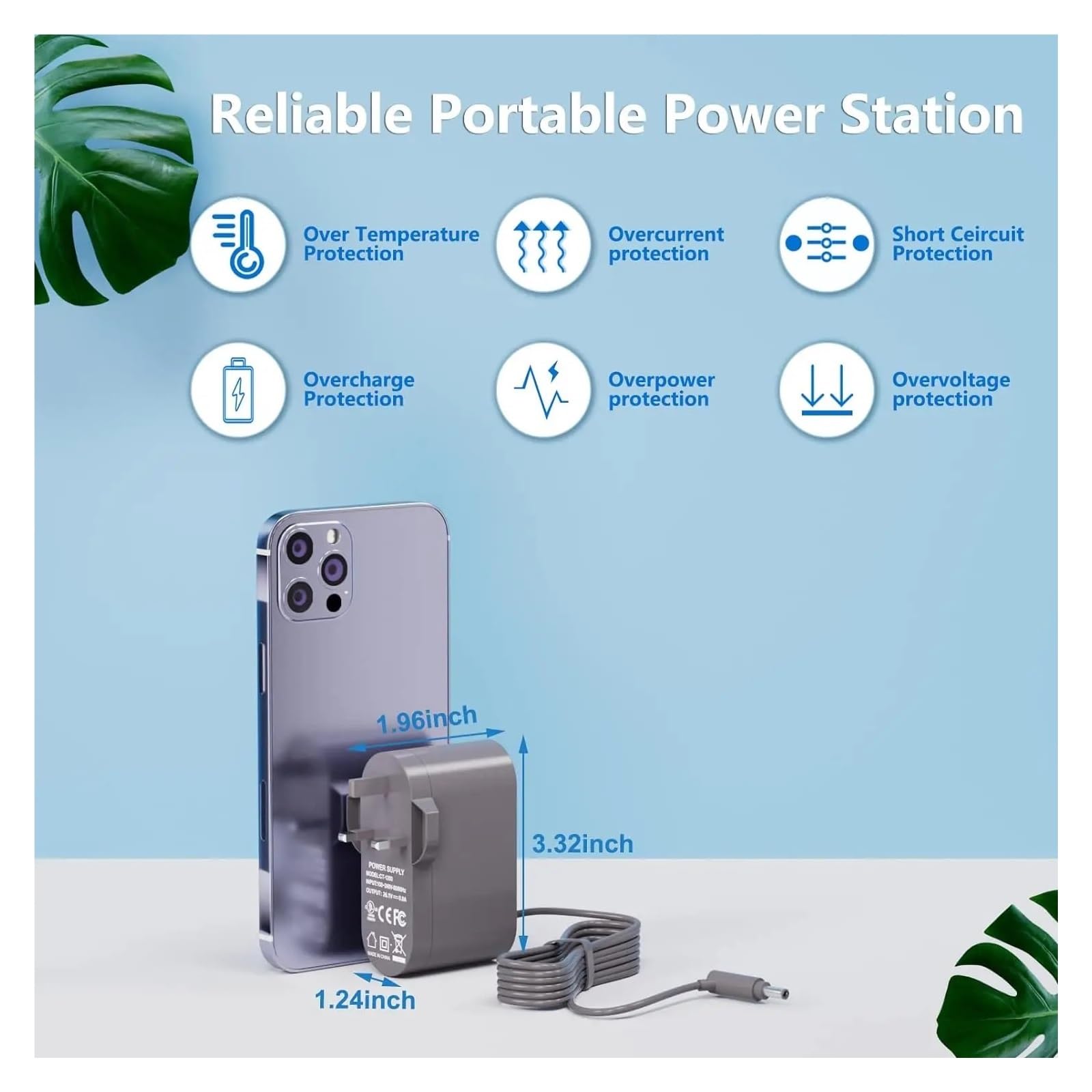 Aspirapolvere Caricabatterie Spina di Alimentazione Parti sostituibili Cavo di Alimentazione della Batteria, Compatibile con Dyson, V6 V7 V8(5pcs)