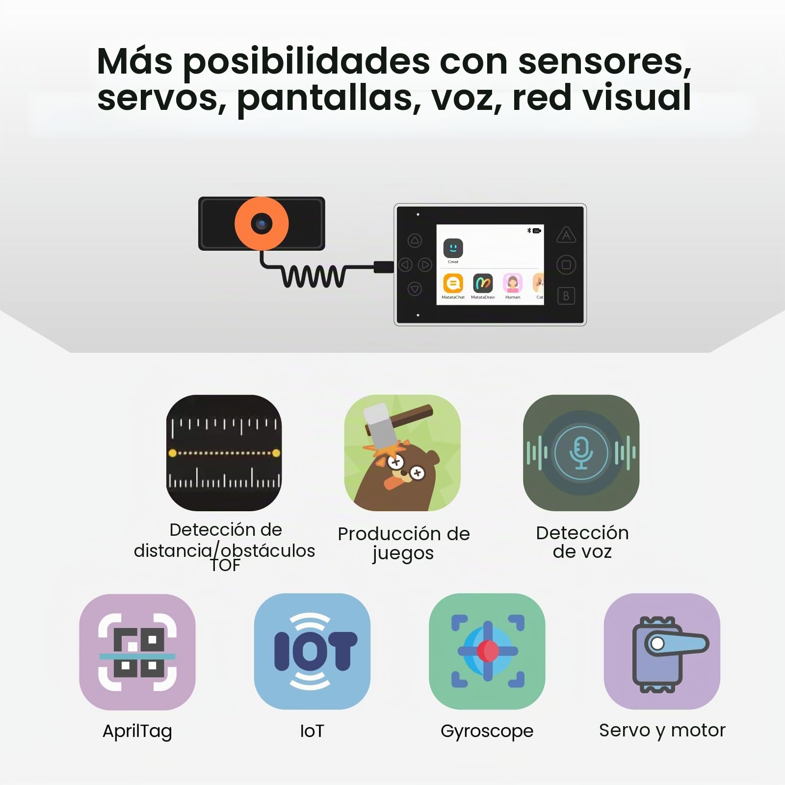 Robot Programable para Niños, MatataStudio Nous AI Juguete Robot compatible con Entrenamiento de AI Scratch Python Coche Robot Inteligente con Cámara STEM Juguete de Aprendizaje para Niños de 12+ años