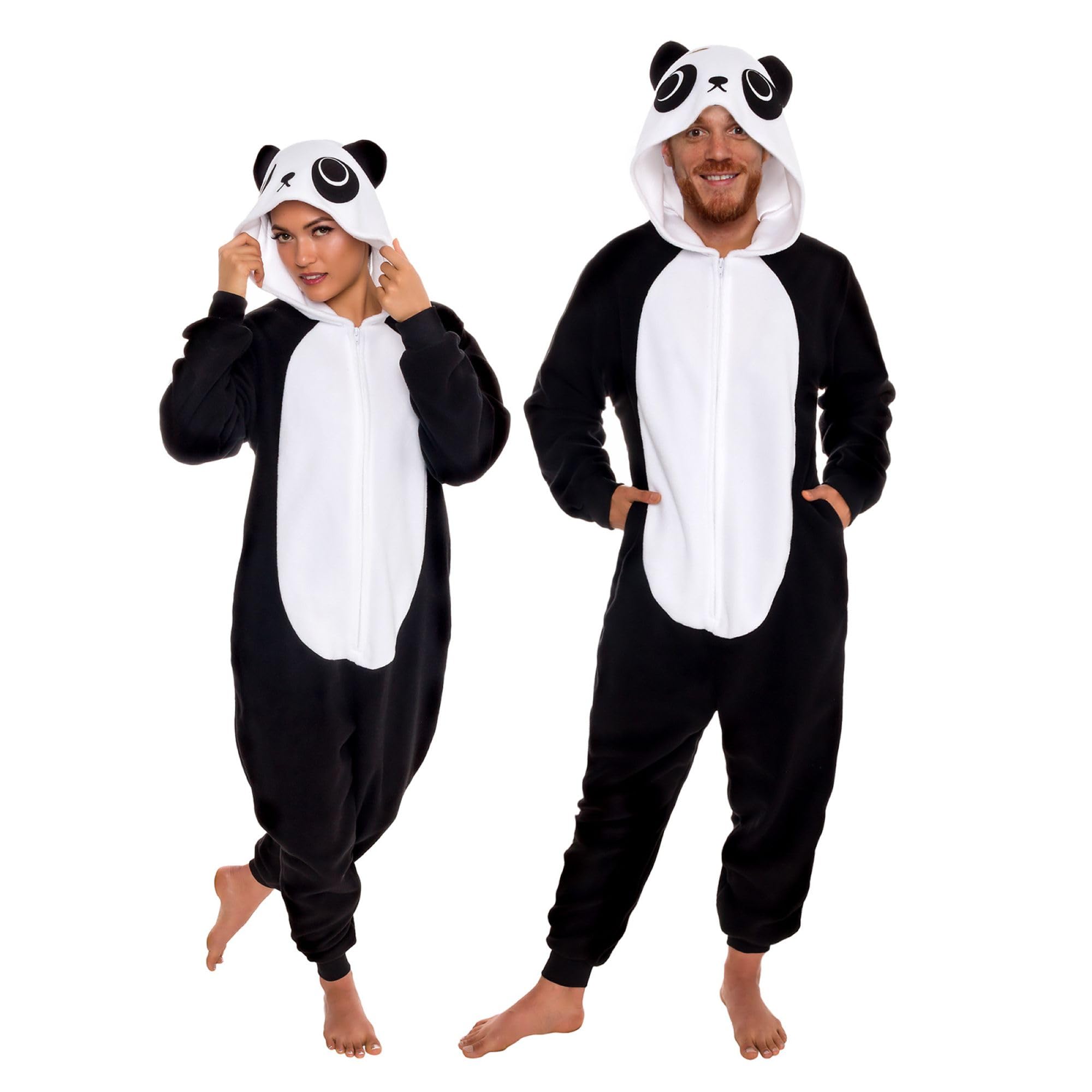 Funziez! Slim Fit Adult Onesie - Animal Halloween Costume - Plush Unisex One Piece Cosplay Suit for Women and Men