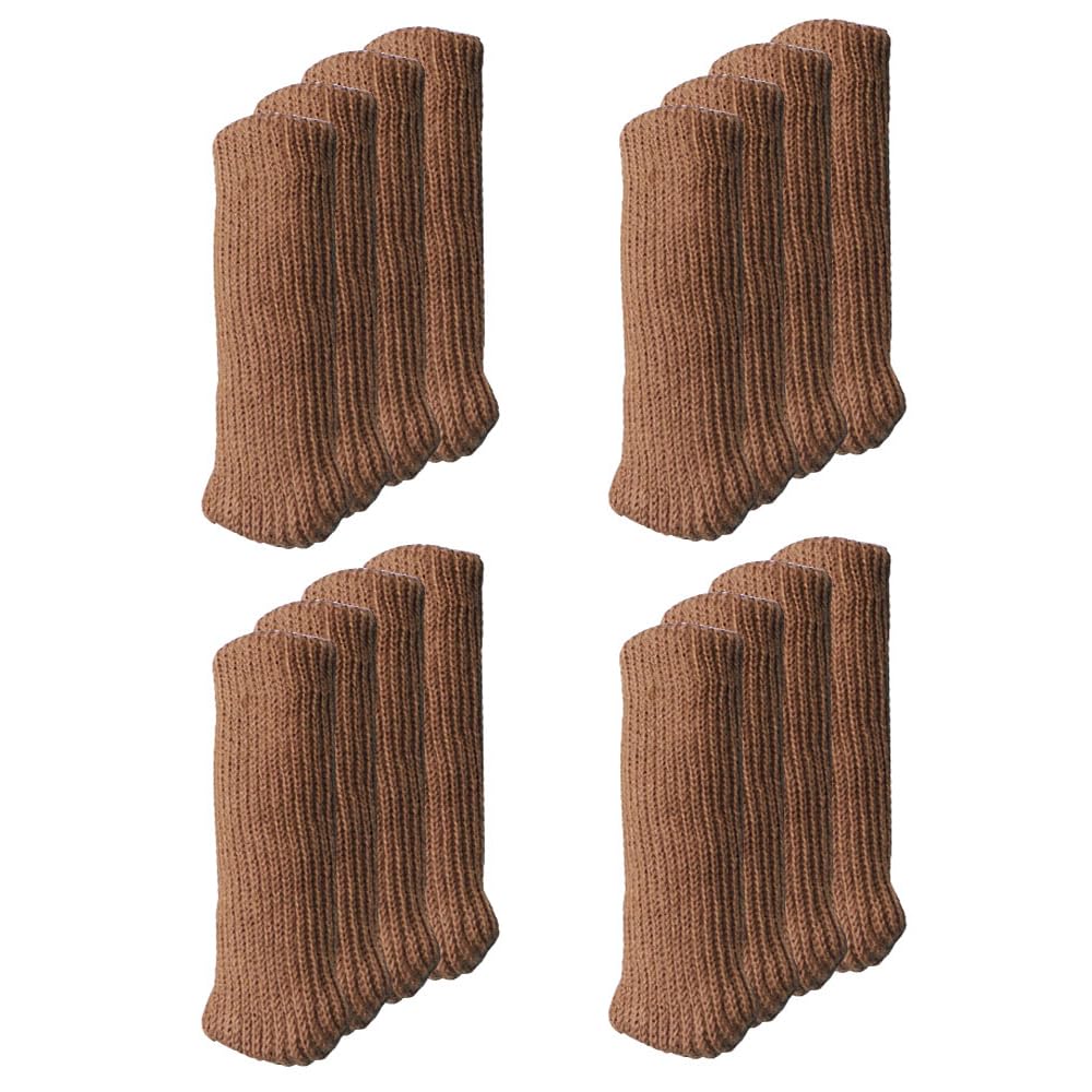 JZS Furniture Leg Socks High Elastic Non-Slip Chair Leg Protectors for Hardwood Floors Chair Leg Feet Socks Covers Furniture Caps Set,16PCS,Brown