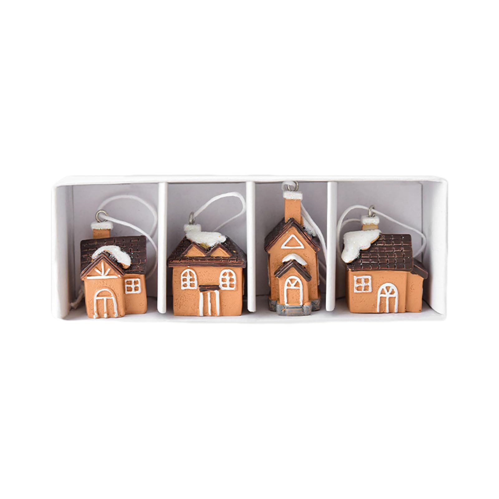 YTtkku Christmas Decor Resin Hanging Miniatures Santa and Cabin Design for Indoor Holiday Festive Display Holiday Decorations