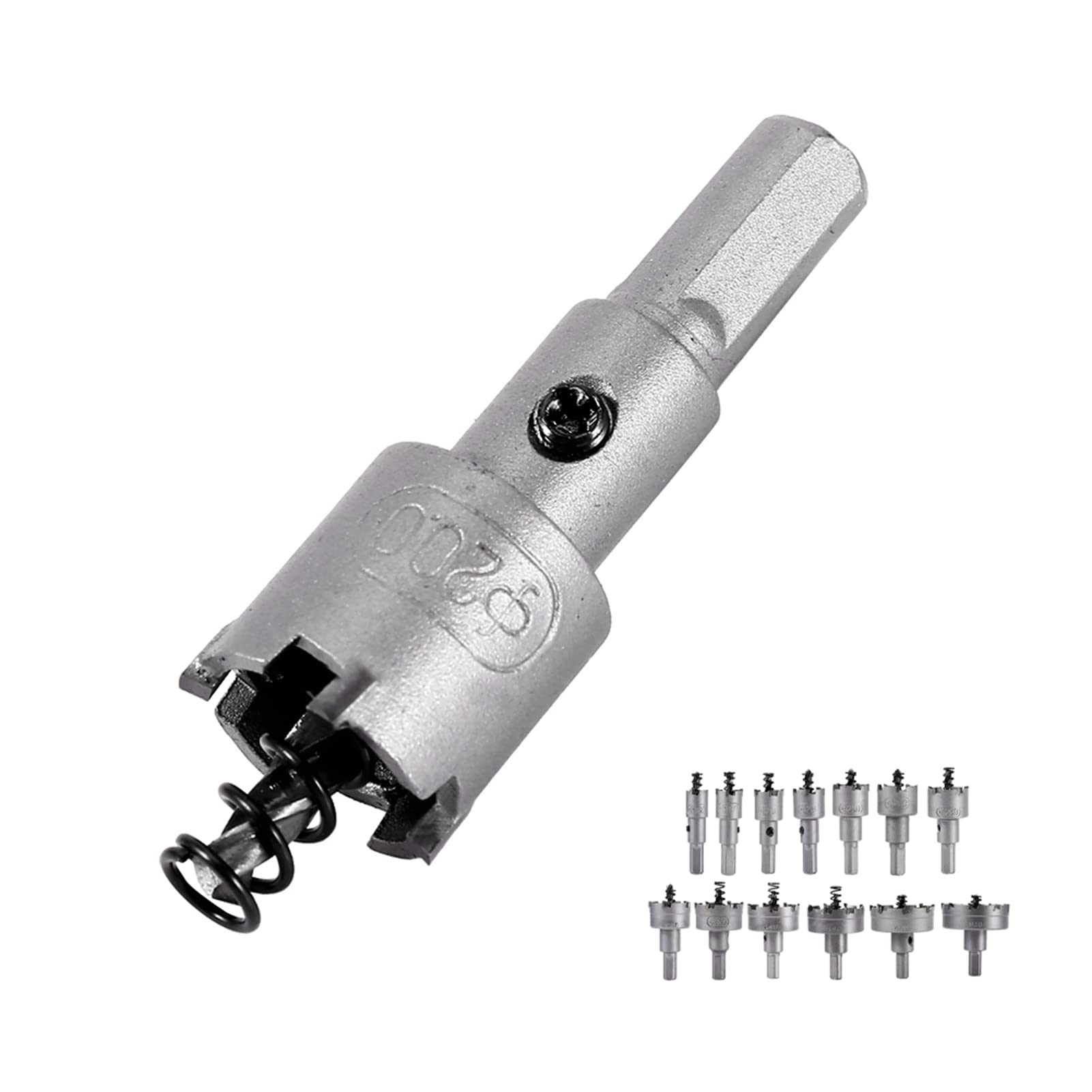 Taglierina ad anello in metallo duro, 20 × 18 × 5, 13 pezzi, 16 18 20 22 mm, punta in metallo duro, set di seghe a tazza TCT, in acciaio inox, 1-1 a tazza in metallo duro
