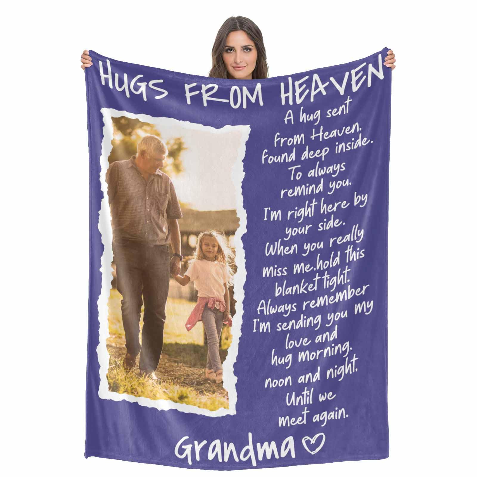 YDQHLQW Custom Memorial Blanket with Photos for Loss of Loved One, in Loving Memory Personalized Sympathy Blanket for Loss of Dad Mom Husband Wife