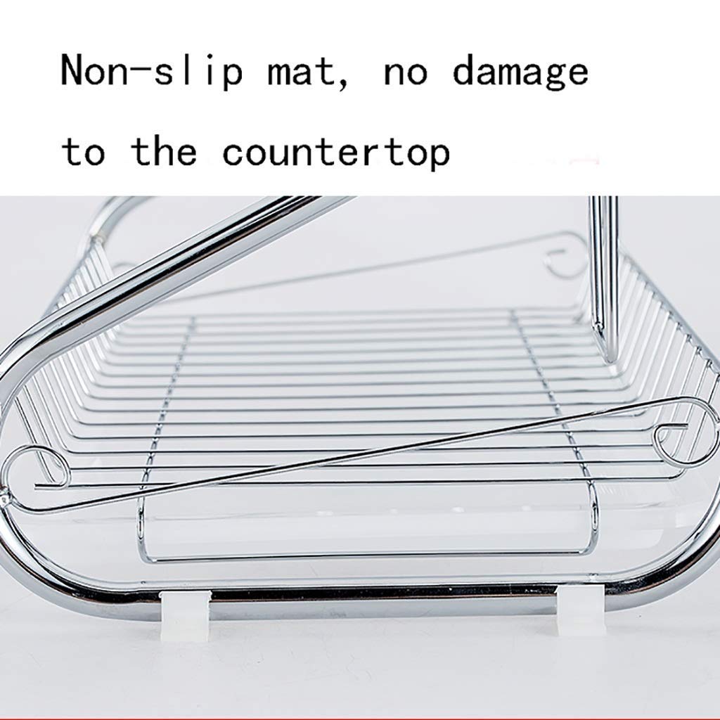 Estante de Almacenamiento de Almacenamiento de Cocina para Platos de Drenaje de Doble Capa de Metal 43 * 25 * 39 cm.