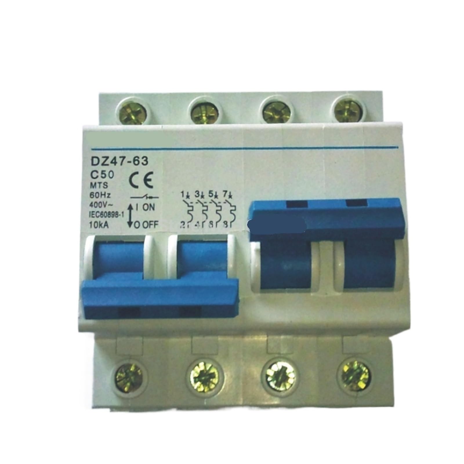 Commutateur de transfert manuel NISZA disjoncteur MTS 2P 50A 400V pour double alimentation