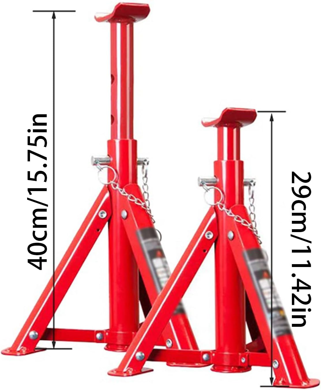 Car Jack Stand, Auto Lifting Foot Base, 11.81-19.68 Inches Foldable Steel Frame 3-Ton Foldable Jack, Vehicle Repair Support Tool for Truck Rv Sedan Garage Use, Red
