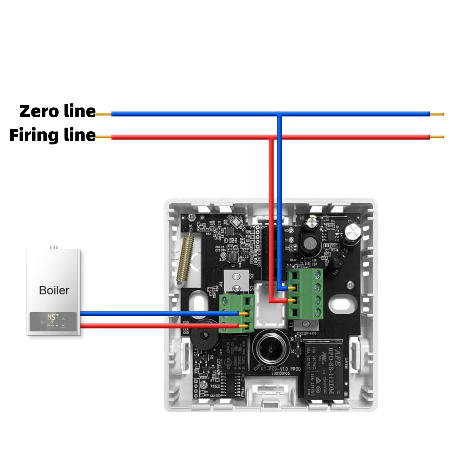 Bezprzewodowy termostat z pilotem zdalnego sterowania, termostat energooszczędny, programowalna regulacja temperatury, termostat mini do ogrzewania, funkcja wielofunkcyjna, łatwa instalacja,