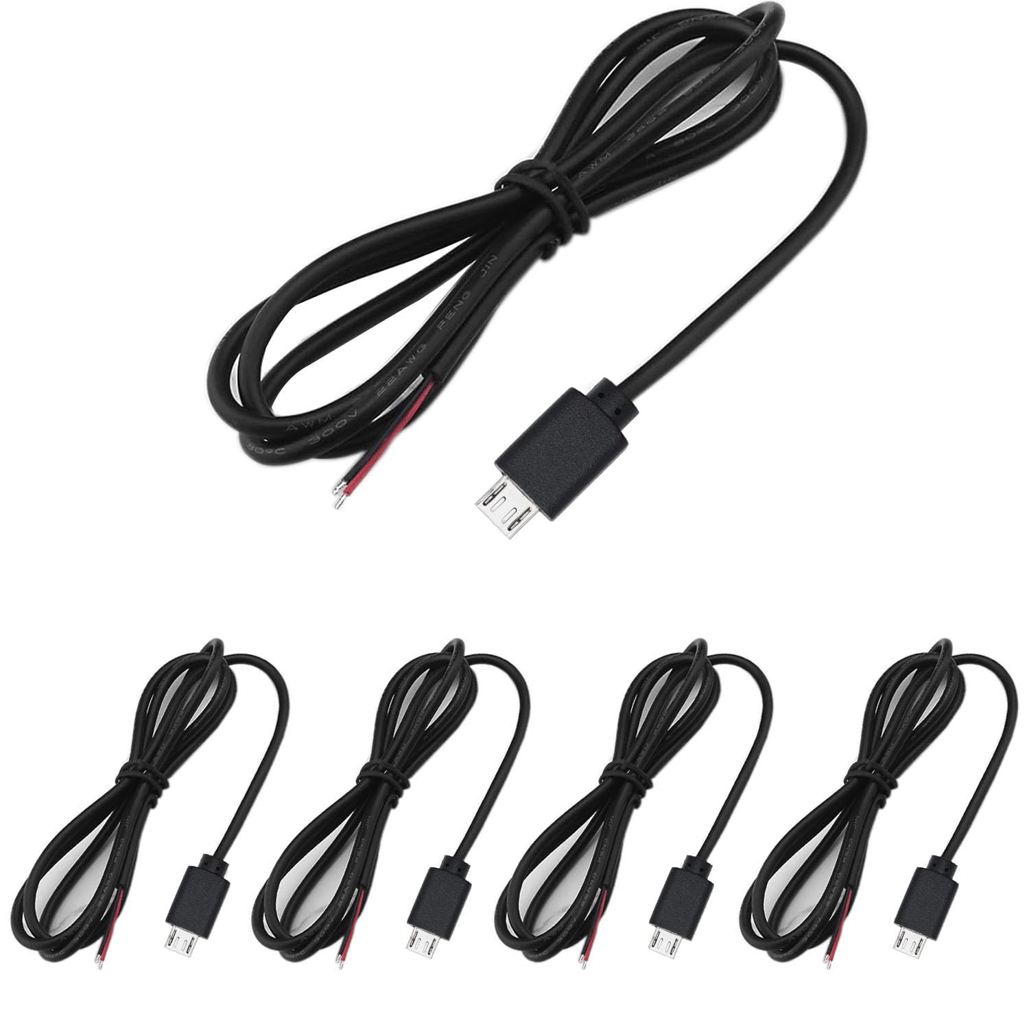 RUNCCI-YUN 10Pcs Connettore maschio USB Type-C,28AWG 5V 3A Spina USB Cavo nudo a 4 pin,connettore usb a saldare,Cavo di prolunga USB Type-C,cavo Pigtail USBper Riparazione sostitutiva fai-da-te 25cm