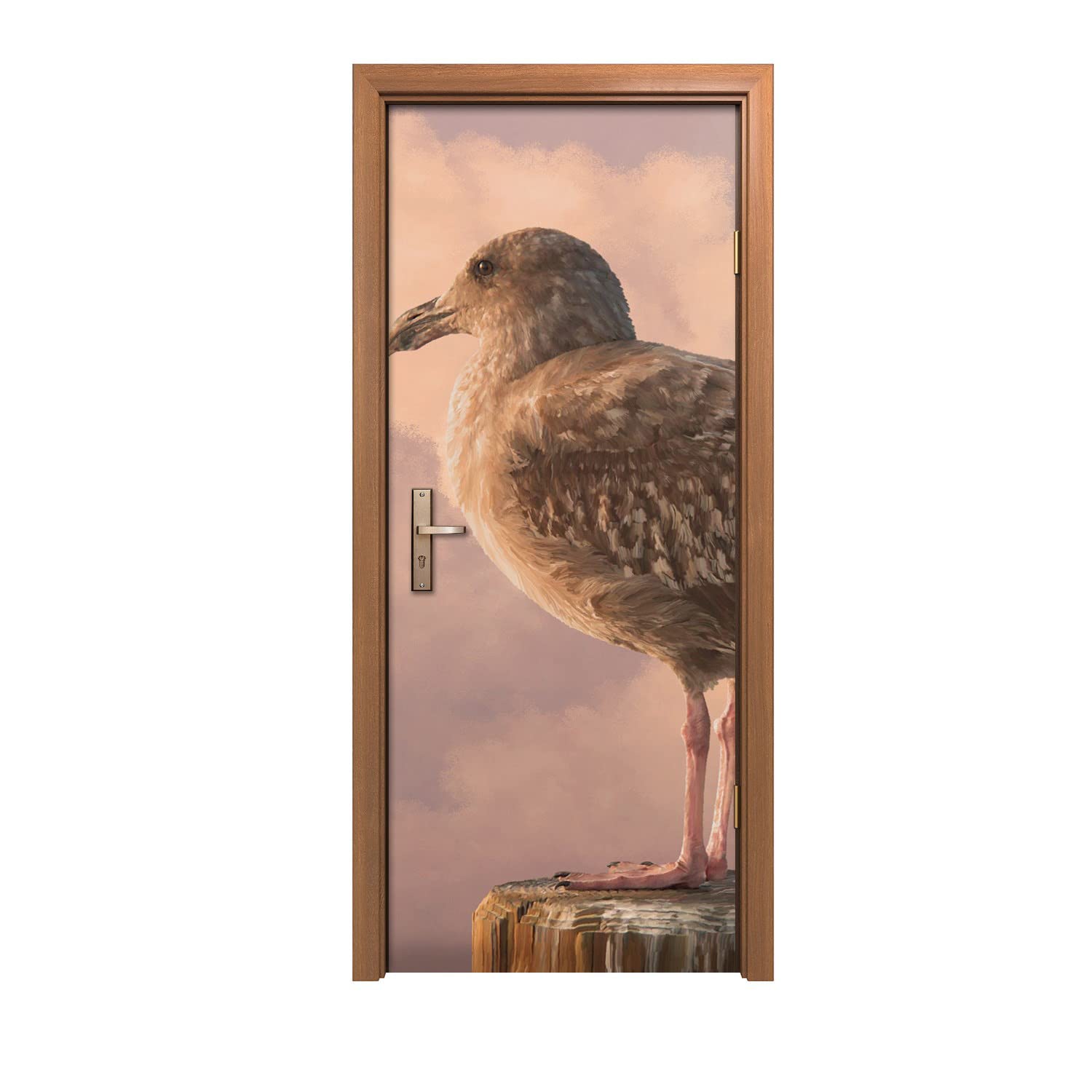 Autocollant de porte ciel maritime pour masquer les imperfections murales