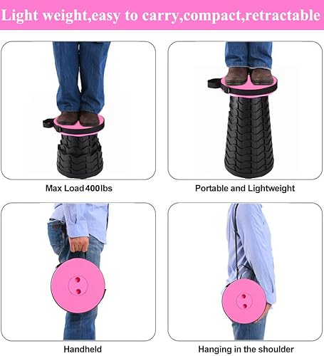 Miniatura 57 de Fishboy - Taburete plegable para adultos, ligero pero resistente, peso máximo de 1000 libras, portátil, retráctil, para actividades al aire libre