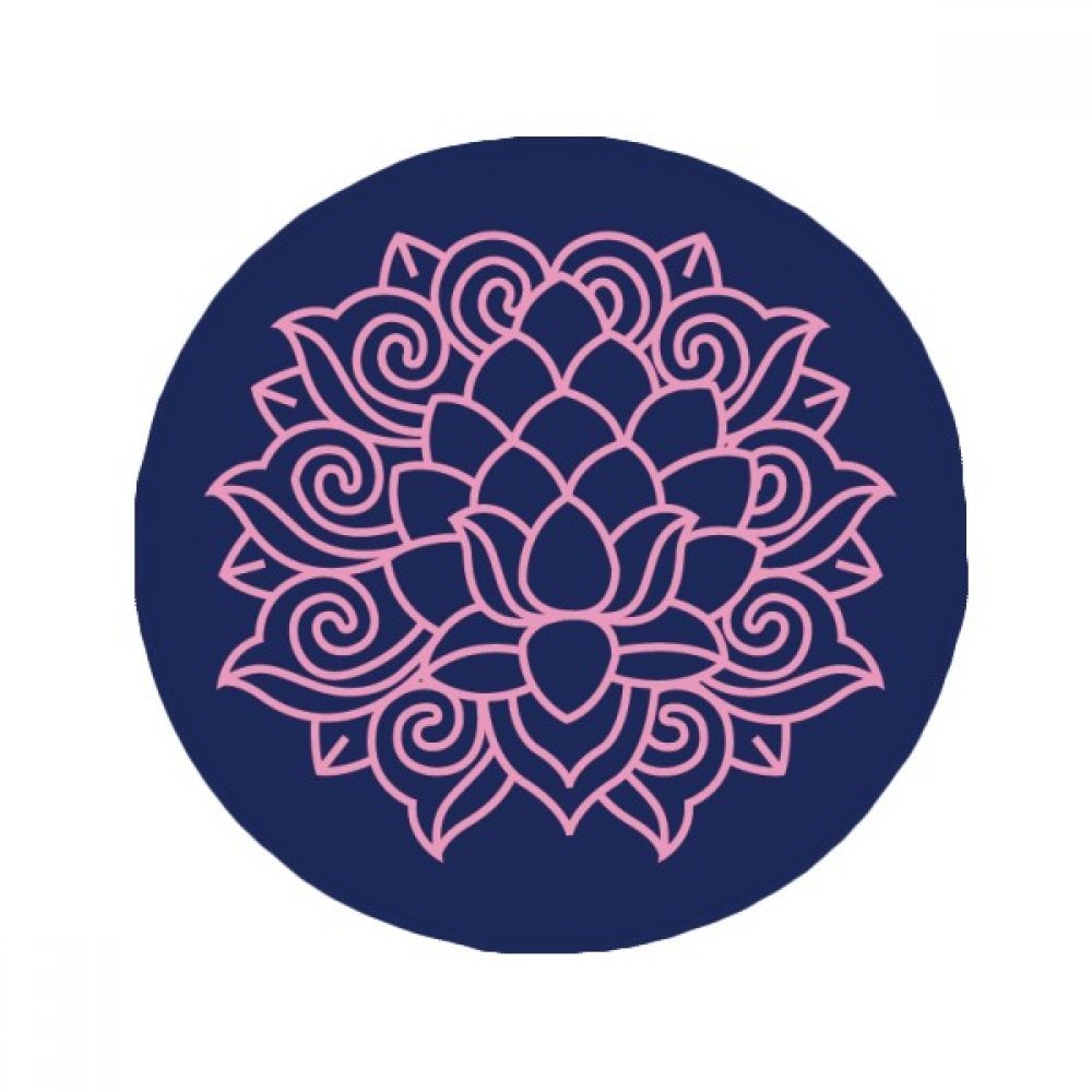 Tapis antidérapant fleur de lotus lavable en polyester filé