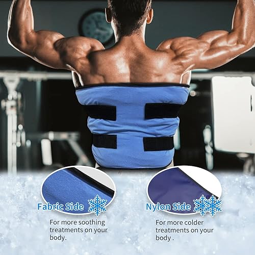 Miniatura 2 de Bolsa de hielo extra grande para lesiones reutilizable Terapia de compresa de gel frío para dolor y lesiones de espalda, rodilla, hombro, cadera,