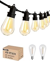 Vista 11 de addlon - Serie de luces LED para exteriores de 7.6 m con focos Edison irrompibles, cadena resistente a la intemperie y de grado comercial, luces