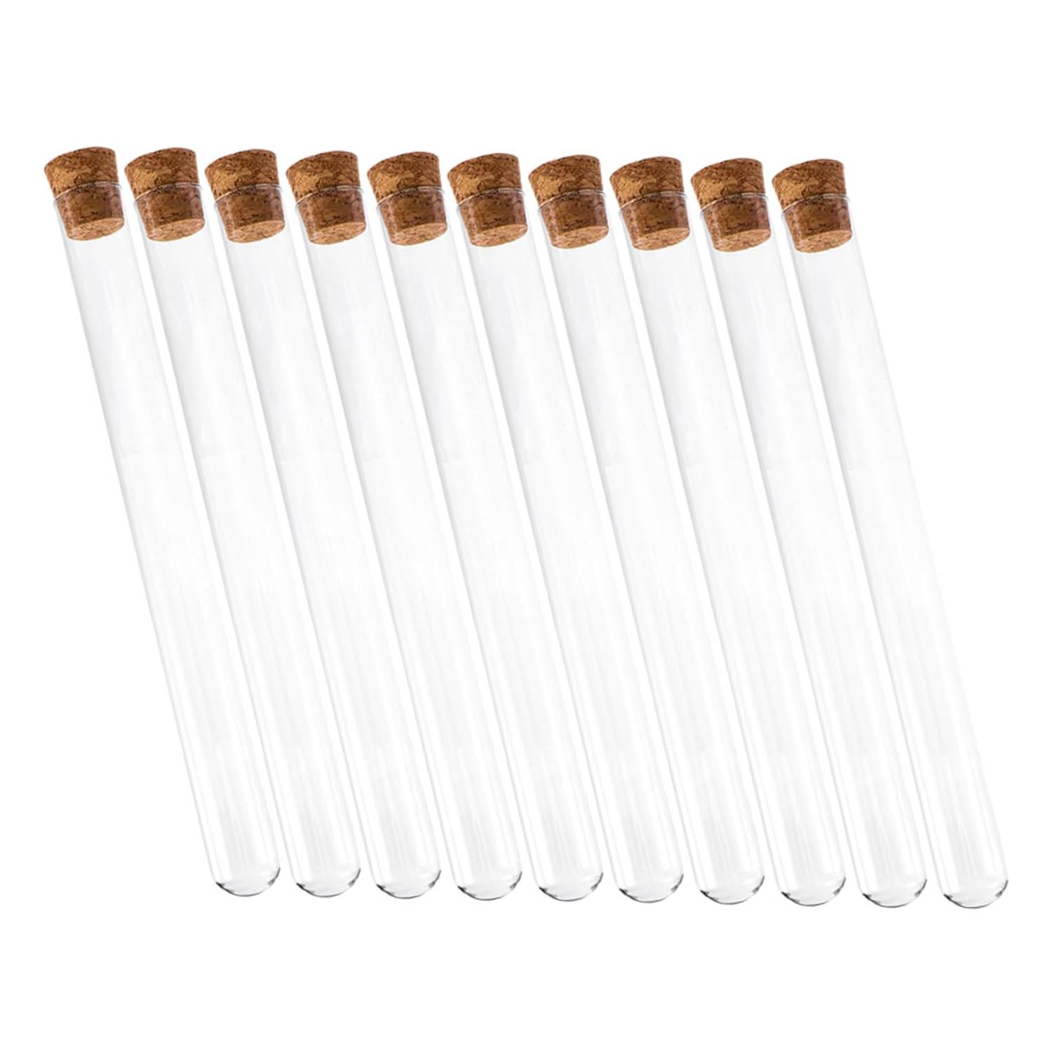 10 Pack Glass Test Tube Cork Cap 20 * 200mm Sturdy and Leakproof for Scientific Experiments
